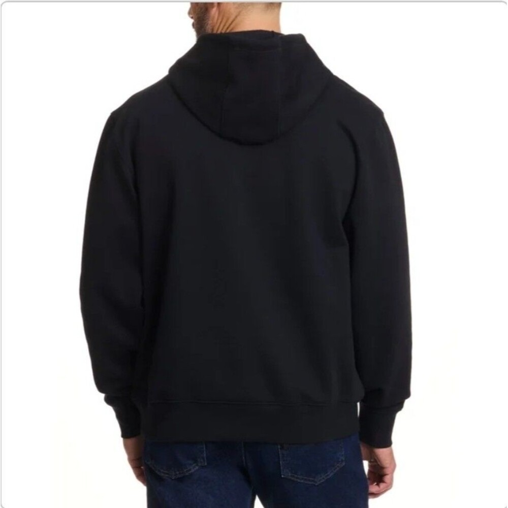 John Deere Men's L Quarter Zip Hoodie Cotton Rich Heavyweight Embroidered Black - Picture 7 of 11